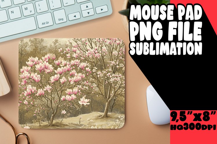 Springtime Arboreal Wonder: Tree Pattern Mouse Pad example image 1