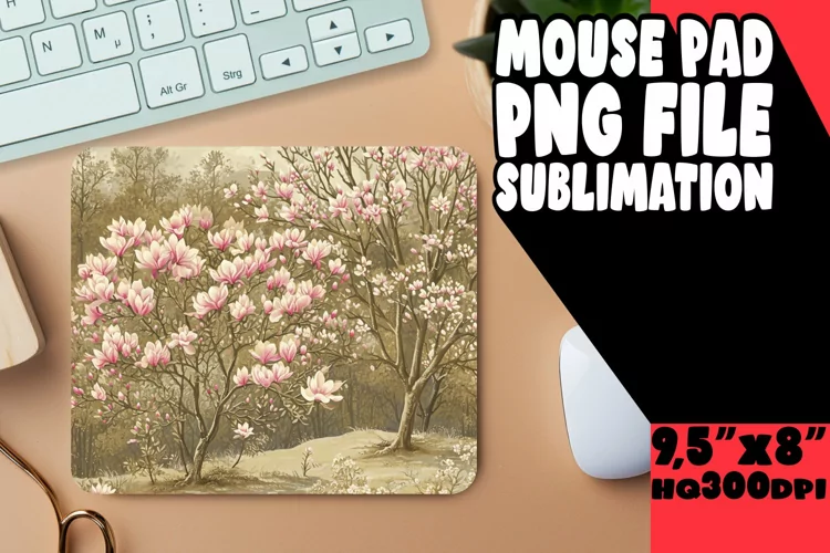 Springtime Arboreal Wonder: Tree Pattern Mouse Pad