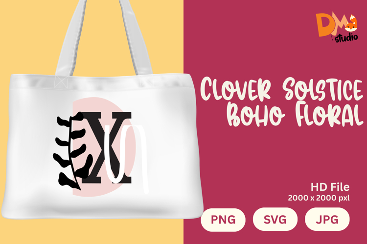 Clover Solstice Boho Floral Monogram