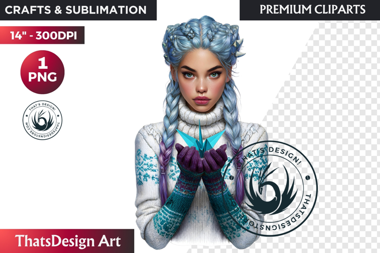 Cosy Winter Girl Clipart, Fashion Girl PNG, christmas