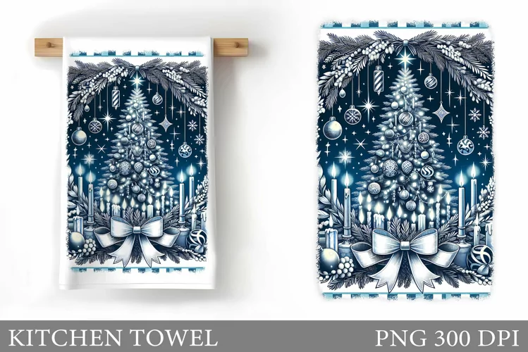 Christmas Tree Kitchen Towel. Christmas Kitchen Towel Design