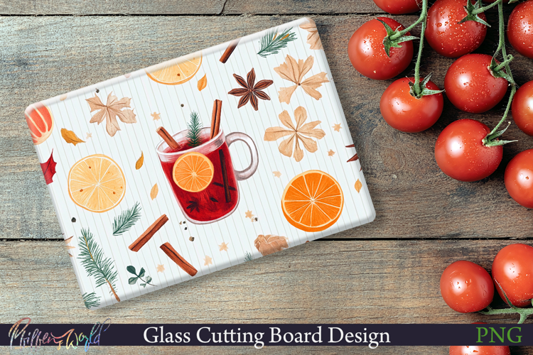 Cutting Board Design | Stripes | mulled wine PNG