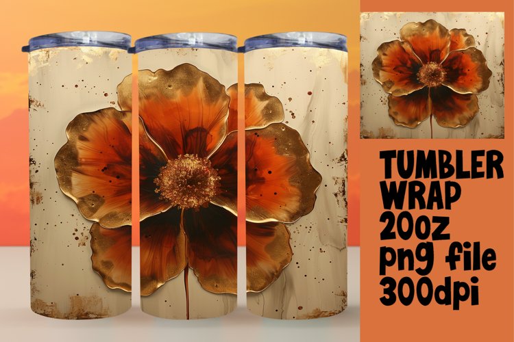 Blossom Burst: 3D Tumbler Art example image 1