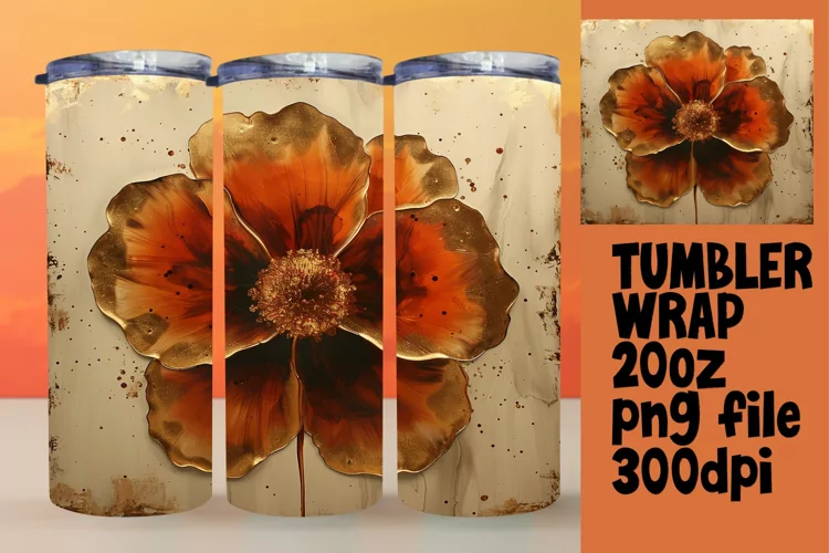 Blossom Burst: 3D Tumbler Art