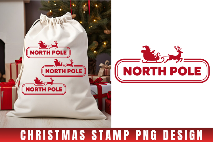 Christmas Stamp Clipart, Christmas Retro sublimation PNG