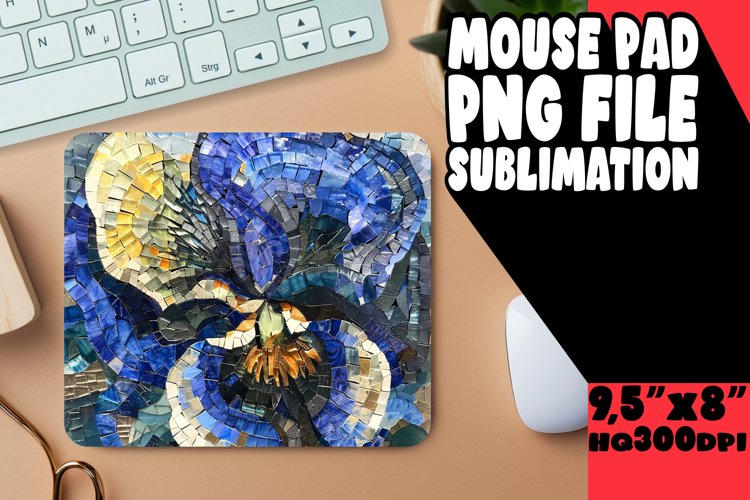 Glittery Flower Pattern Mouse Pad Art PNG