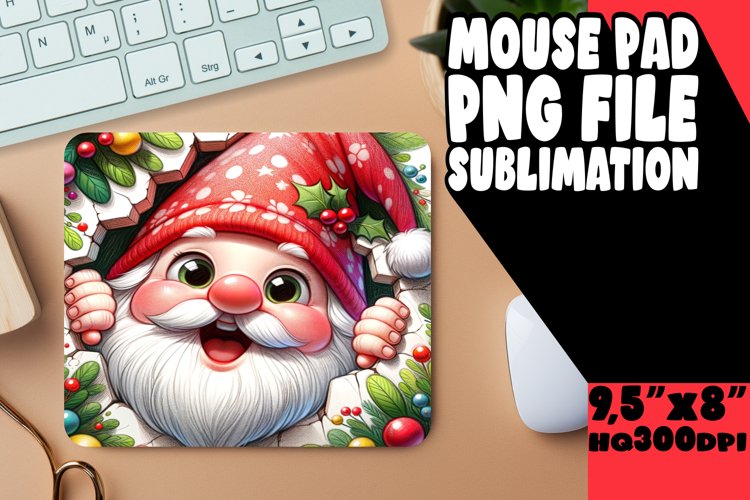Festive Hole in Wall Desk Mat