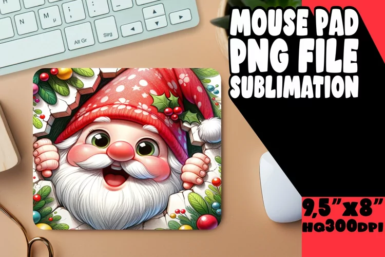Festive Hole in Wall Desk Mat