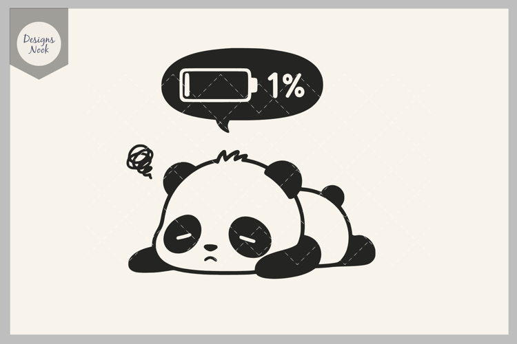 Funny Tired Panda SVG, Exhausted Panda Cut File