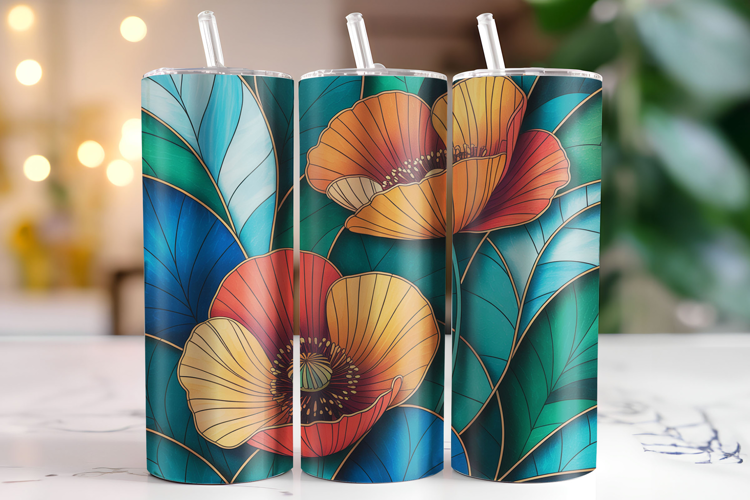 Flowers Tumbler Wrap | Sublimation | Tumblers