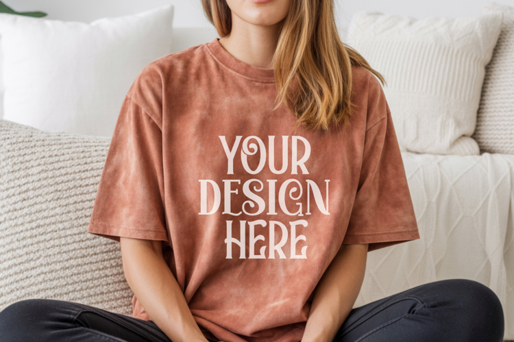 Brick Comfort Colors 1717 T-shirt Mockups,1717 Mockups