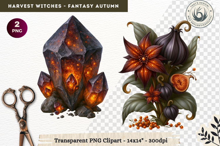 Harvest Witch Clipart Autumn Cottagecore Apothecary PNG RPG