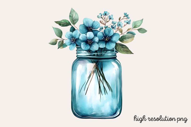 Cute Aqua Easter Watercolor Clipart PNG