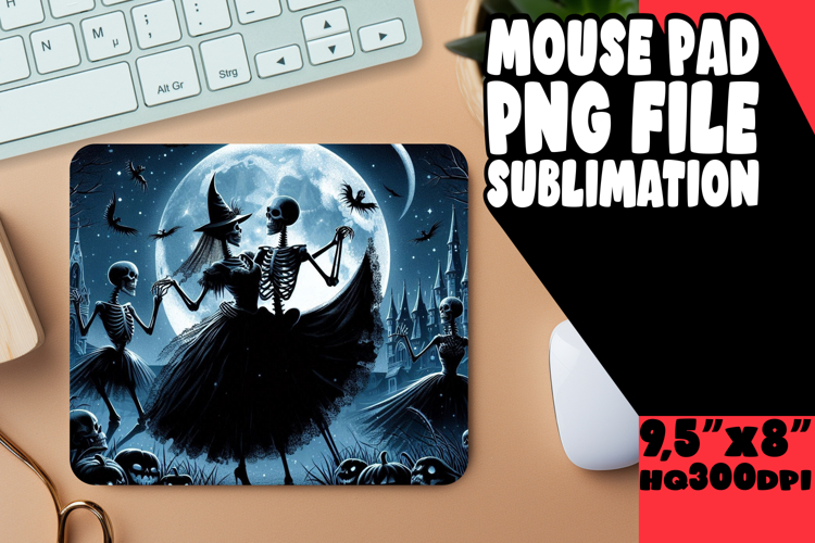 Vibrant Mouse Pad Sublimation Design, Horror Halloween