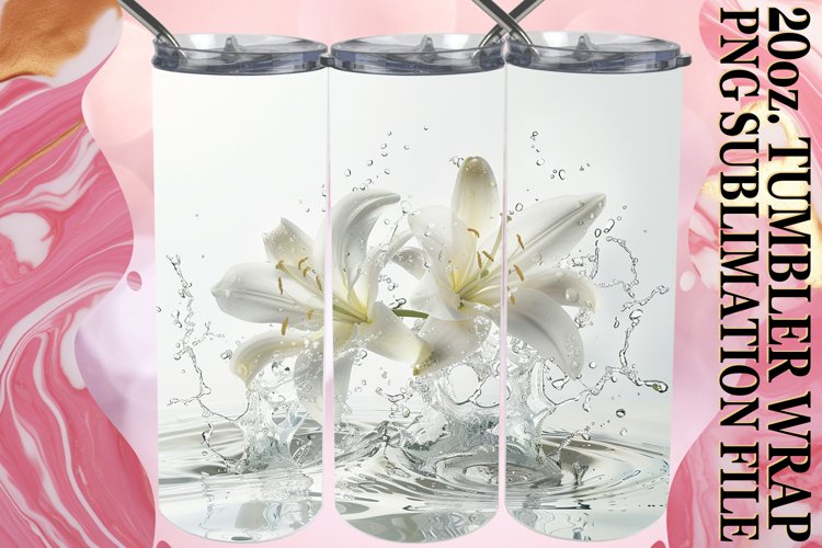Watercolor Tranquility: Sublimation Wrap - 20oz Tumbler example image 1