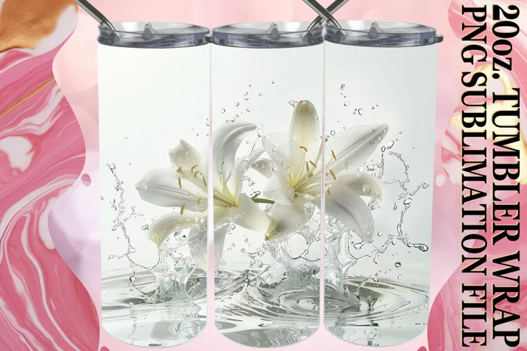 Watercolor Tranquility: Sublimation Wrap - 20oz Tumbler