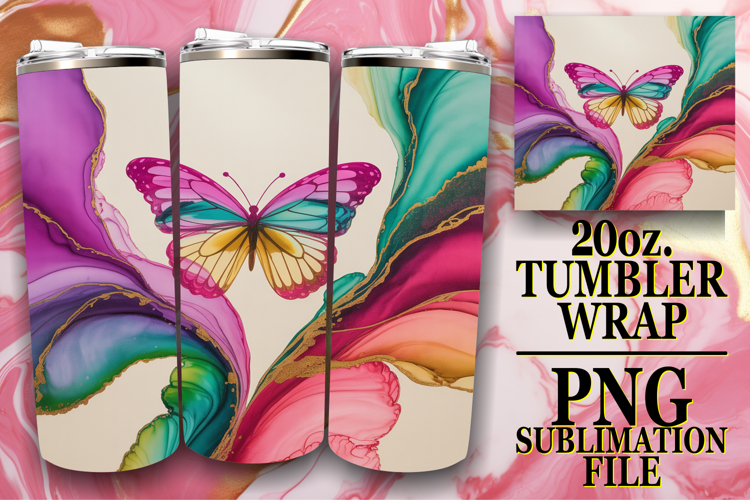 Gentle Breezes 20oz tumbler wrap, Butterfly