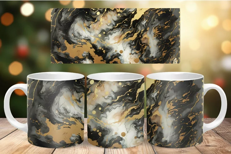 Mug Wrap Sublimation - watercolor marble