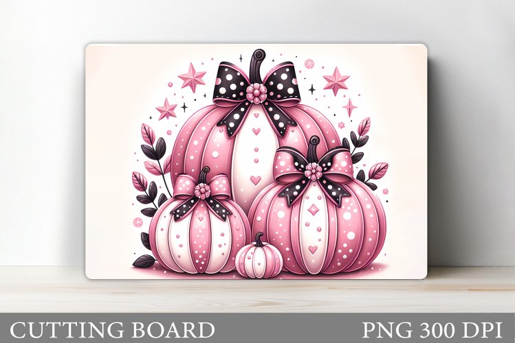 Pink Pumpkin Cutting Board. Pumpkin Kitchen Cutting Board