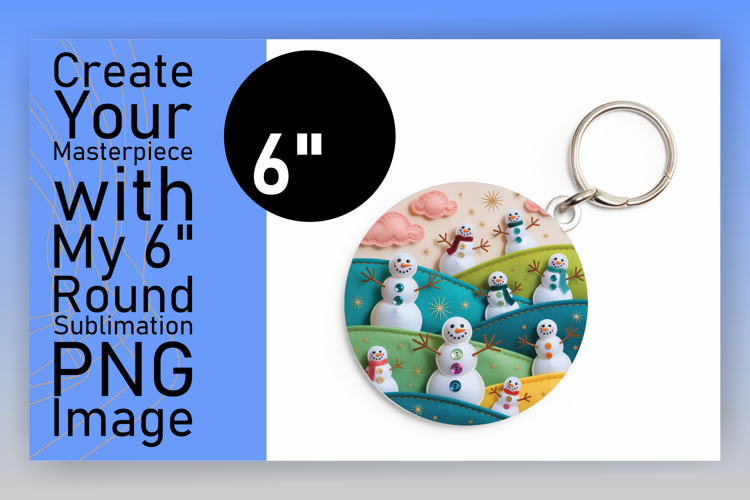 Whimsical Circle PNG Keychain Artwork , Holiday