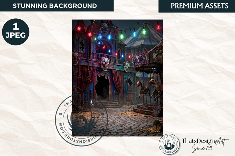 Horrific Carnival Backdrop Creepy Circus Halloween