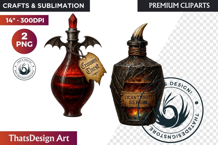 Halloween Hags Potions PNG Clipart spooky gothic bottle