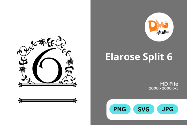 Split Floral Svg Image 23