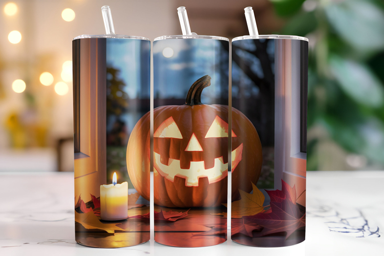 Halloween Pumpkin Tumbler Wrap | Sublimation | Tumblers
