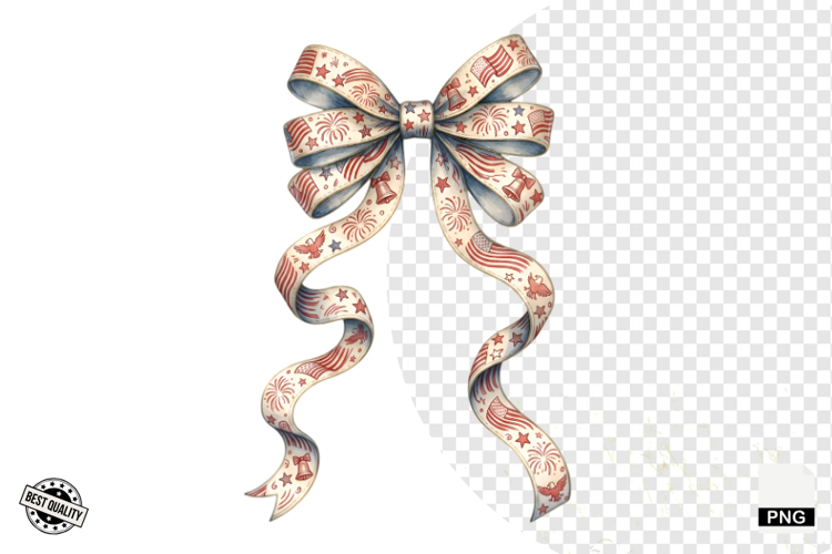 Patriotic American Bows PNG - 4th Of July Clipart