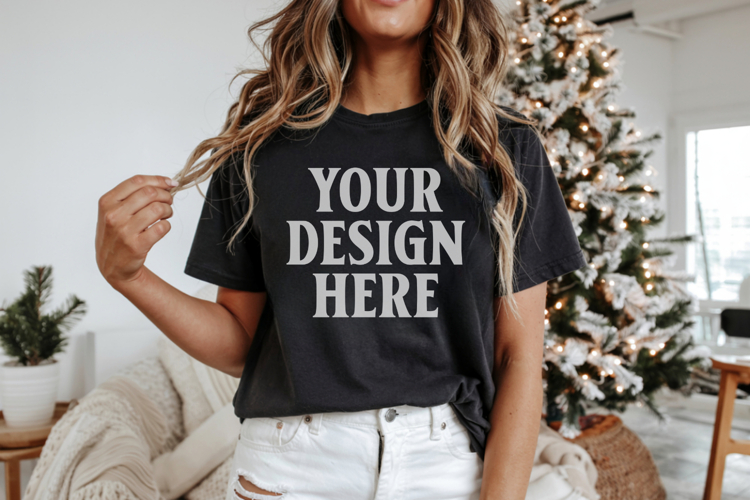 Black Tshirt Mockup Image 13