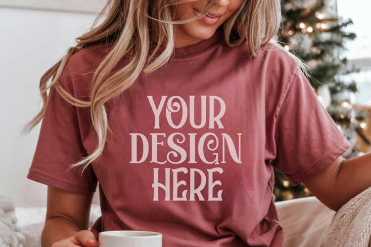 Cumin Comfort Colors 1717 Christmas Mockup, CC 1717