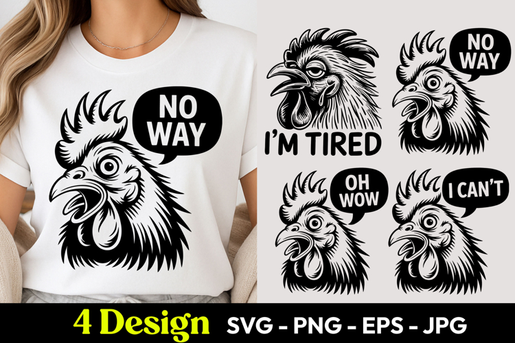 Rooster No Way Mood SVG PNG