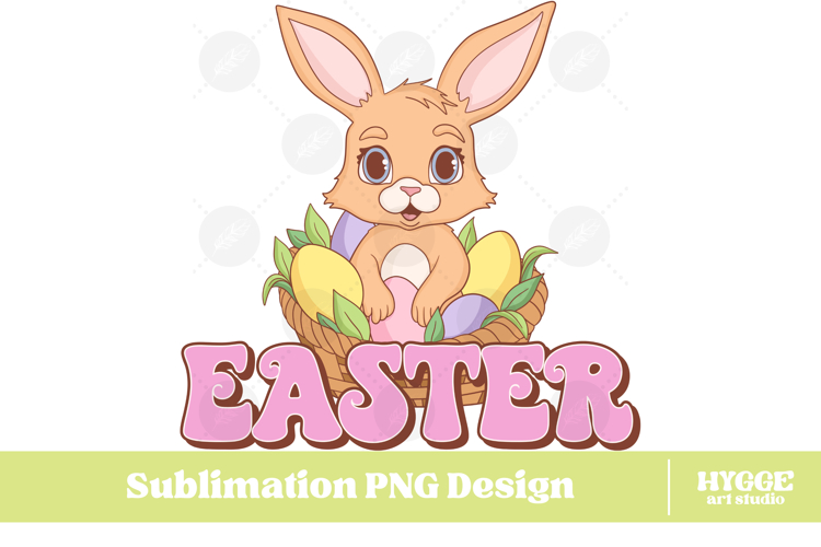 Easter Bunny Sublimation PNG Chick Farm Hip Hop Spring Joy