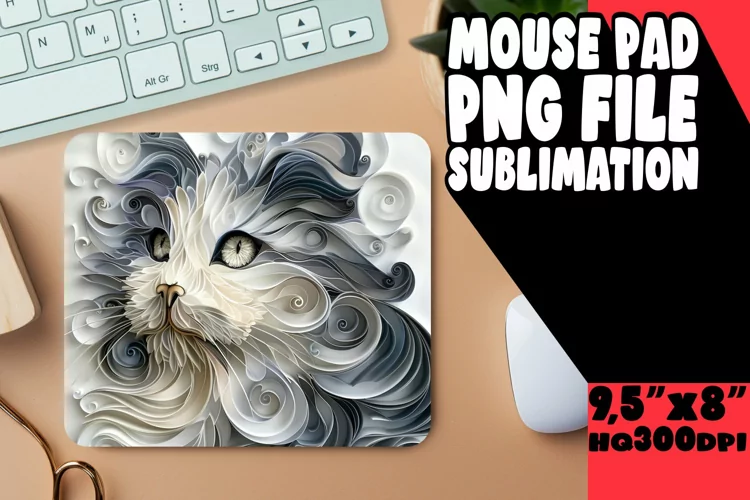 Feline Fantasy 3D Mouse Pad - Cat Design