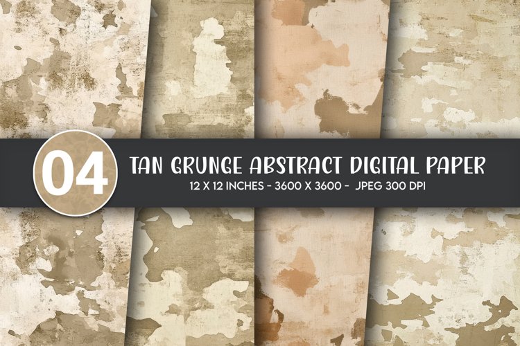 Tan Grunge Abstract Digital Paper example image 1