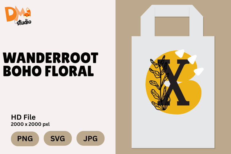 Wanderroot Boho Floral Monogram