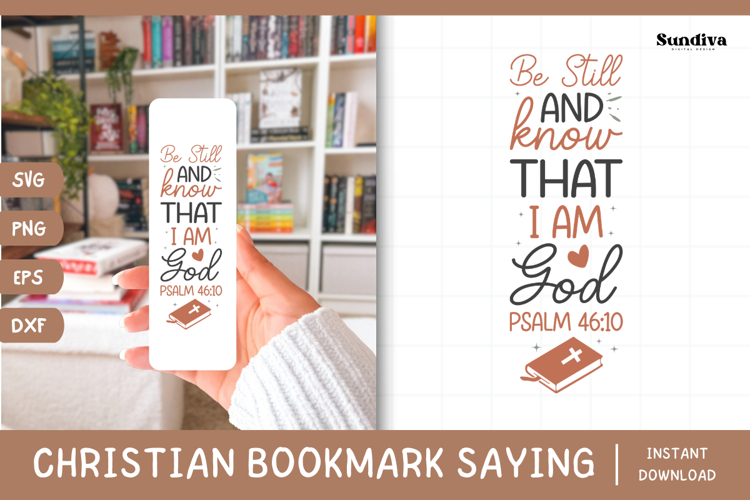 Christian Bookmark Saying SVG | Be Still and Know