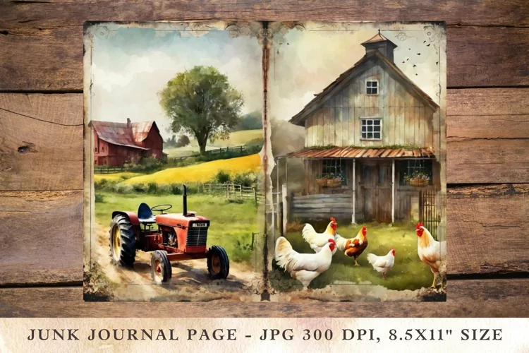 Printable Junk Journal Pages Farmhouse 4