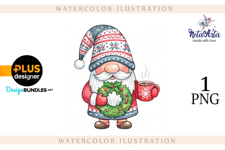 Watercolor Christmas gnomes, Christmas Gnomes