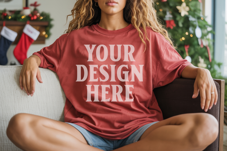 Chili Christmas Comfort Colors 1717 T-shirt Mockup