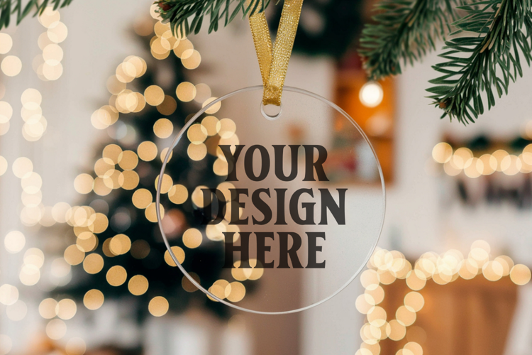 Acrylic Christmas Ornament Mockup , christmas ornament mocku