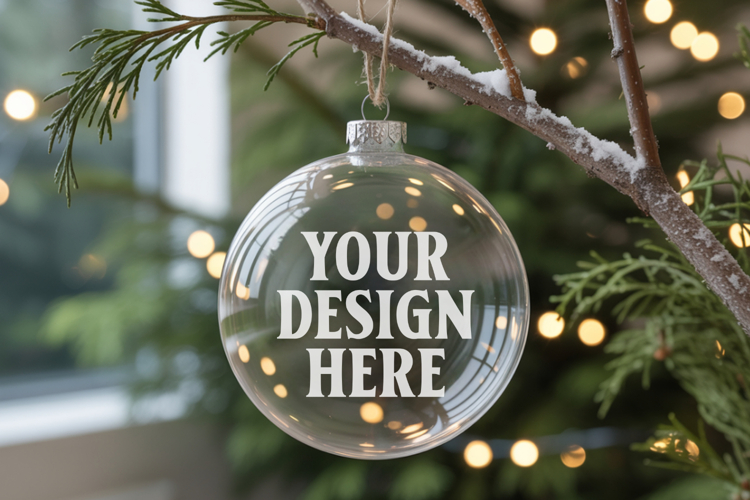 Acrylic Christmas Ornament Mockups , acrylic blank mockup