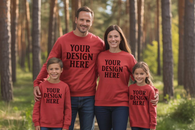 Christmas Family Matching T-Shirt Mockups | Holiday Group