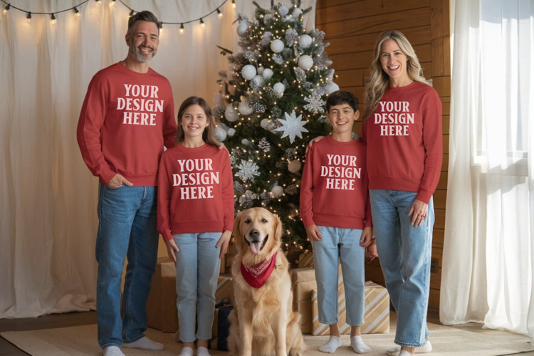 Christmas Family Group Tshirt Mockups