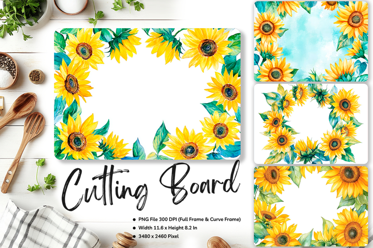 Sunflower Cutting Board Kitchen Chopping Board Sublimation17