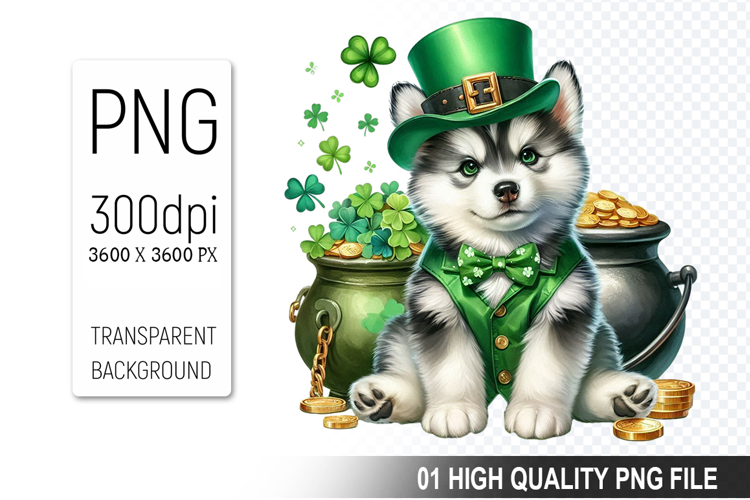 St. Patrick’s Dog with Hat Clipart, Sublimation PNG