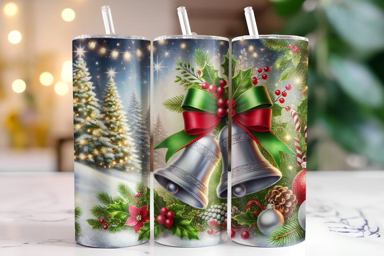 Christmas Bell Tumbler Wrap | Sublimation | Tumblers