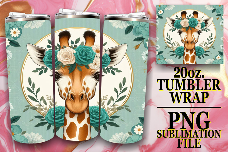 Cozy Sunsets 20oz tumbler wrap, Giraffe