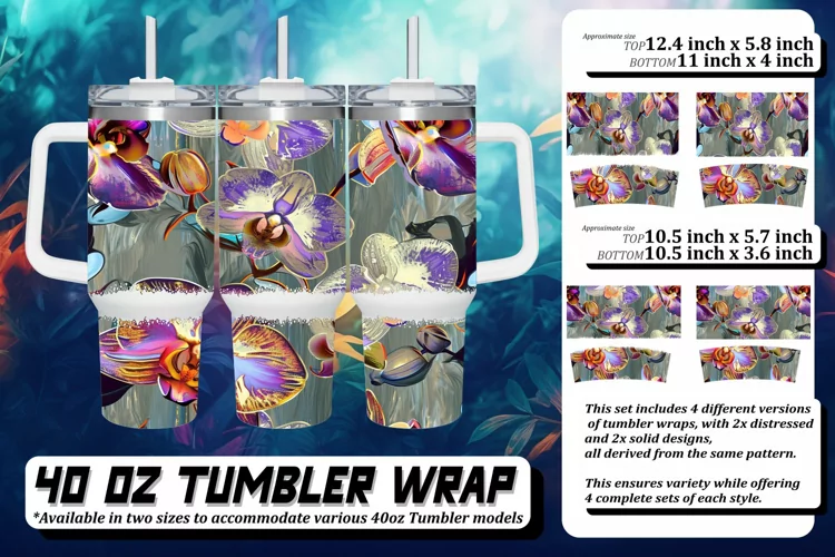 Whimsical 3D Petal Tumbler Art 40oz