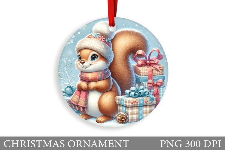 Cute Squirrel Christmas Ornament. Christmas Ornament Design example image 1